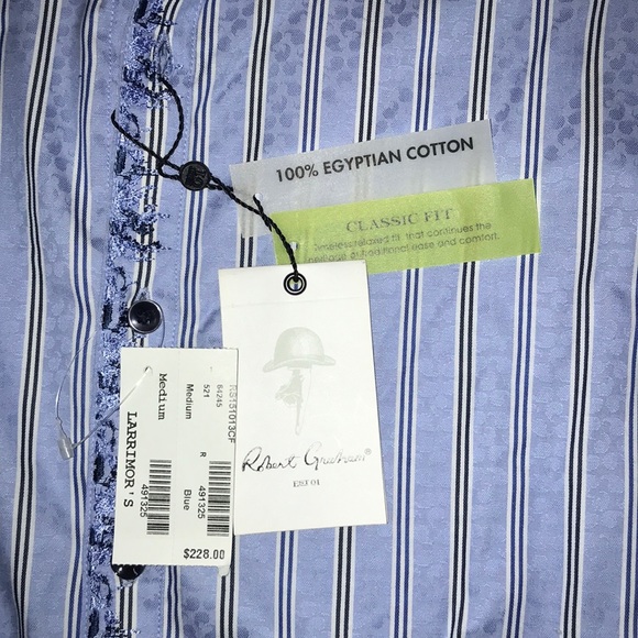 Robert Graham Dress Shirt Burton Down Striped - Picture 7 of 8